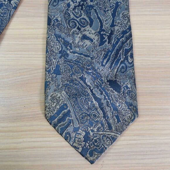 HIROKO KOSHINO HOMME Neck Tie Mens Blue Paisley Silk Luxury Japanese‎ Designer - Picture 4 of 13